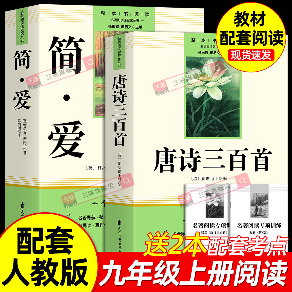 简爱和儒林外史九年级必读正版原著完整版配套人教版初三下册课外阅读书籍初中生九上下的课外书名著语文书目水浒传唐诗三百首外传