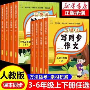 小学生五感法写作文同步三年级上册下册四五六年级小学生上下册人教版三上黄冈小学语文老师训练写作素材技巧作文书大全正版书