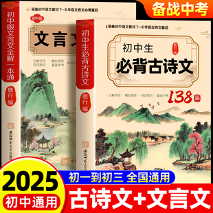 小升初初一语文课外阅读训练完全解读 2025初中必背古诗词和文言文 配套人教版 初中文言文一本通 2026 初中必背古诗文138篇