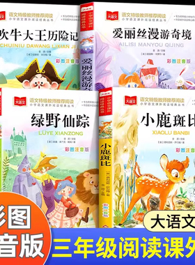 全套4册三年级阅读课外书必读绿野仙踪注音版爱丽丝漫游奇境小鹿斑比吹牛大王历险记正版书籍小学生寒暑假经典书目上下册一二年级