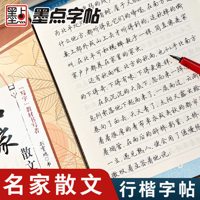 名家散文练字帖墨点字帖经典文化系列 优美句子 荆霄鹏楷书入门硬笔