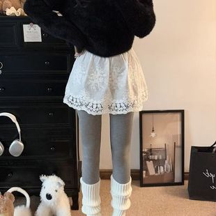 蕾丝新款高腰秋冬屁股叠穿神器小屁帘下摆打底短裙大码半身裙