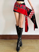 美式 复古红色爵士舞腰搭配饰辣妹街舞叠穿跳舞百搭臀巾腰带