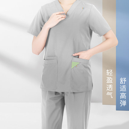 南丁格尔手术室洗手衣口腔牙科医护专用男女短袖夏弹力速干刷手服
