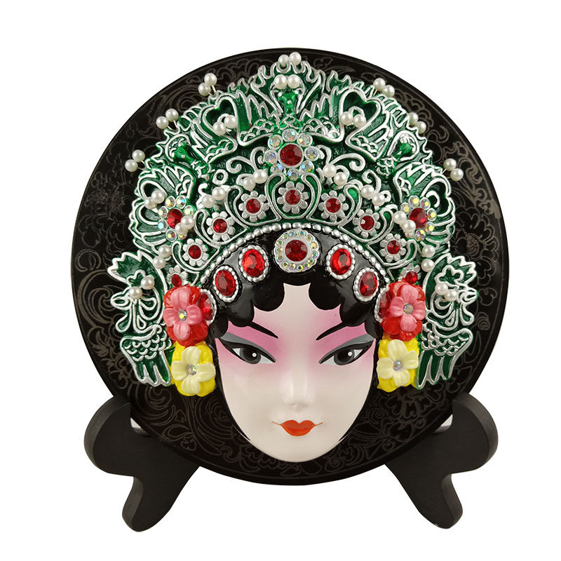 京剧脸谱面具摆件戏曲花旦中国风成都旅游文化商务礼品送老外礼物