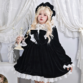 肉肉梦大码 古董丝绒娃娃doll感小洋装 lolita软妹萝莉200斤连衣裙