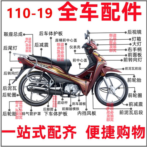 适用新大洲本田SDH110-19威武110外壳全车壳塑料件大灯转向灯面板