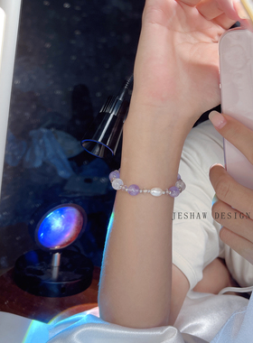 女天然紫水晶简约手链伴手礼