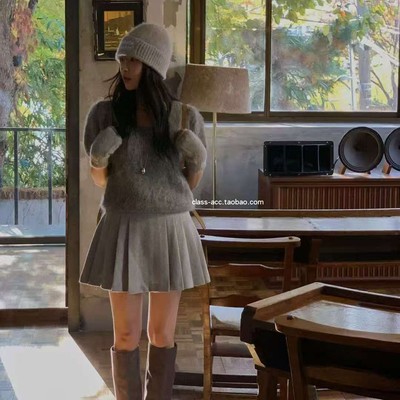 class韩国直邮120510 Miel 韩代2025款  可爱减龄羊毛半裙裤裙