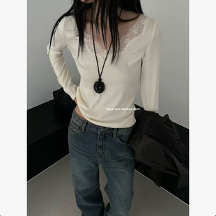 韩代2026款 V领蕾丝T MUCH 韩现class韩国直邮1031811