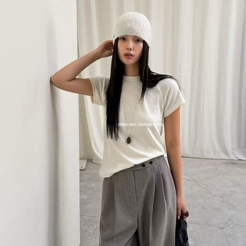 class韩国直邮120106 Lamagie femme 韩代2025款含兔毛磨毛短袖T