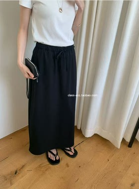 现class韩国直邮1033116 FEBRUARY.11韩代26松紧腰西服料垂顺半裙