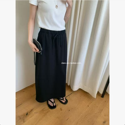 class韩国直邮1033116 FEBRUARY.11 韩代26 松紧腰西服料垂顺半裙