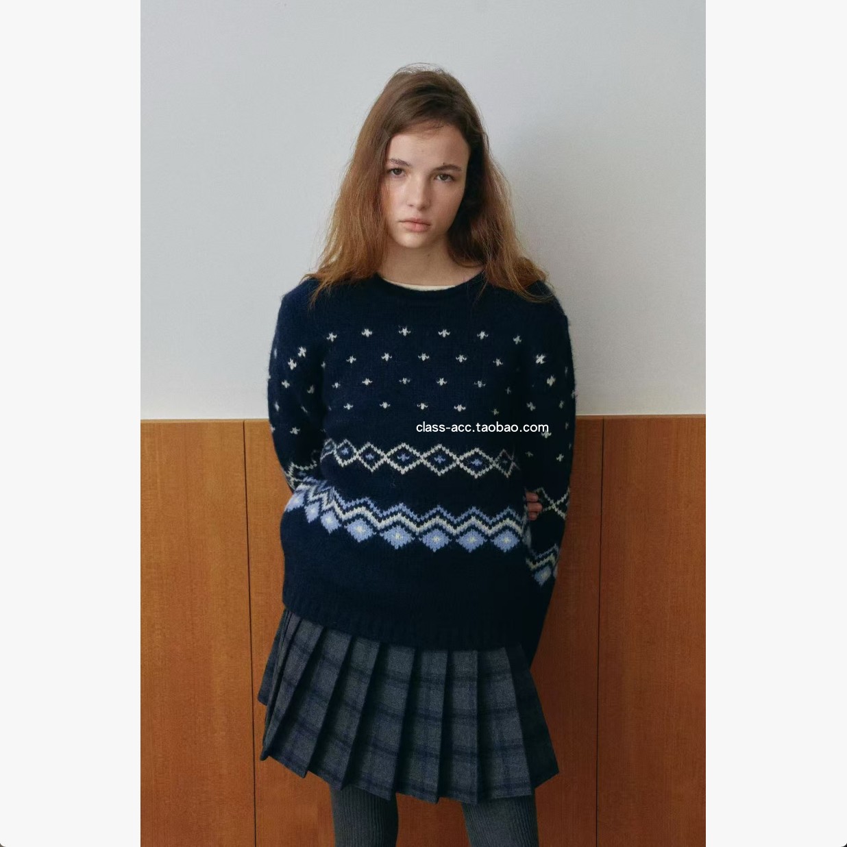 class韩国直邮122118 REIRAI 韩代2025款  格子百褶裙