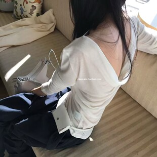 class韩国直邮1032317 韩代2026款 天丝羊毛露背长袖 PADO