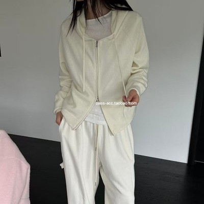 class韩国直邮102202 MUCH 韩代2025羊毛1oo双拉链一片式连帽开衫