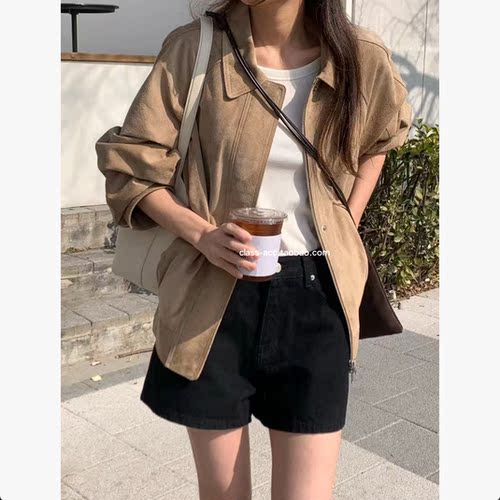 class韩国直邮022618 OUNCE 韩代2026款  麂皮猪皮外套