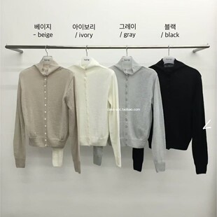 半高领 class韩国直邮031320 HEMP 韩代2026款 小翻领针织开衫