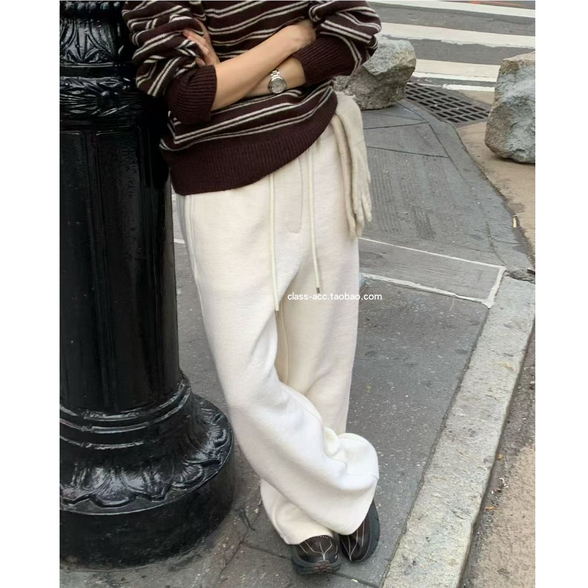 class韩国直邮110212 JINSIM 韩代2025款  松紧腰羊毛裤