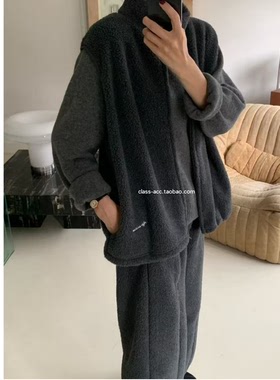 class韩国直邮121001 A:FLAN 韩代2025款  摇粒绒马甲+卫裤