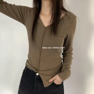 韩现class韩国直邮011209 Tempting 韩代2025款  V领小衫