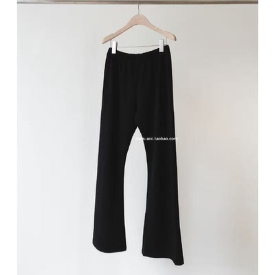 class韩国直邮102819 OUNCE 韩代2025款  黑色加绒微喇休闲裤