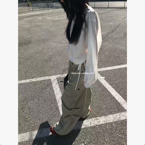 class韩国直邮1032316 PADO 韩代2026款  抽绳松紧腰休闲工装裤