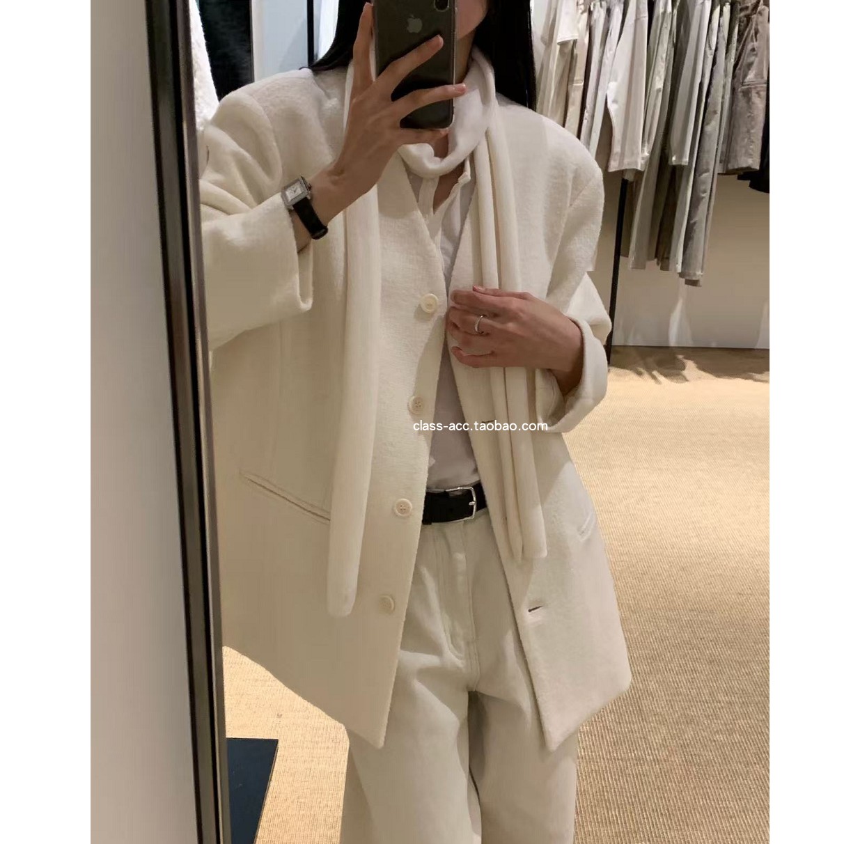 class韩国直邮112707 FEBRUARY.11 韩代2025福利款  V领毛呢外套