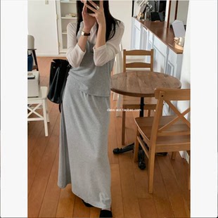 class韩国直邮1042206 VERGAMOT 韩代2026款  挂脖吊带＋半裙套装