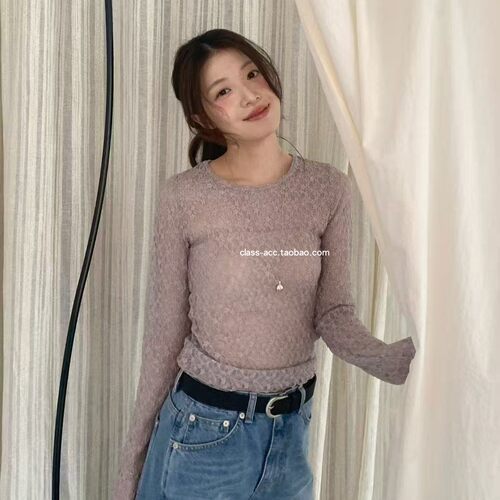 class韩国直邮030903 ERUME 韩代2026款   蕾丝打底T