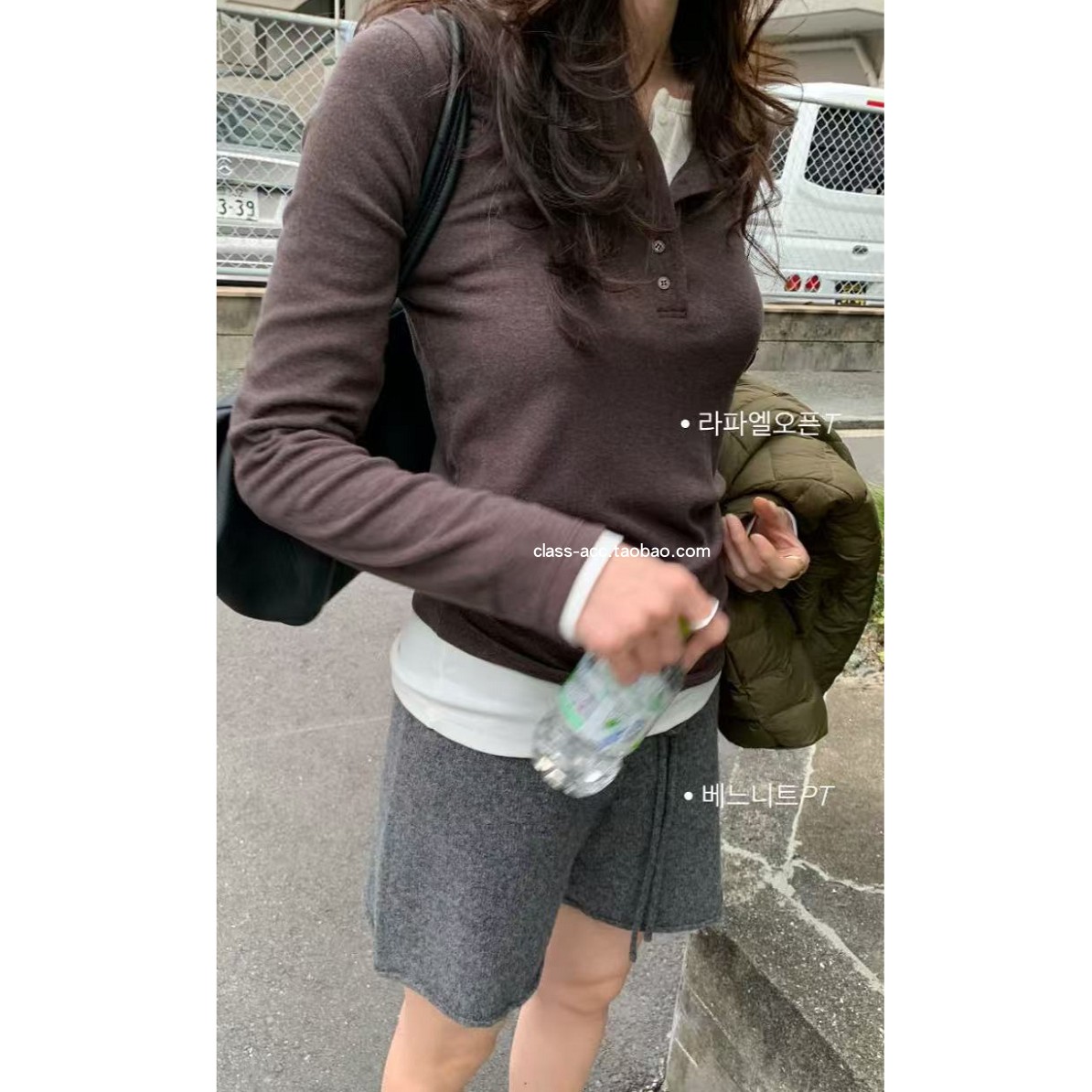 class韩国直邮111114 plate 韩代2025款  纽扣打底长袖T