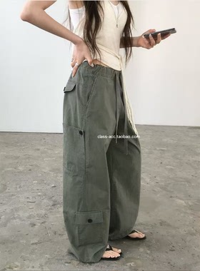 class韩国直邮060302 nuese 韩代2026款  棉1oo松紧腰休闲工装裤