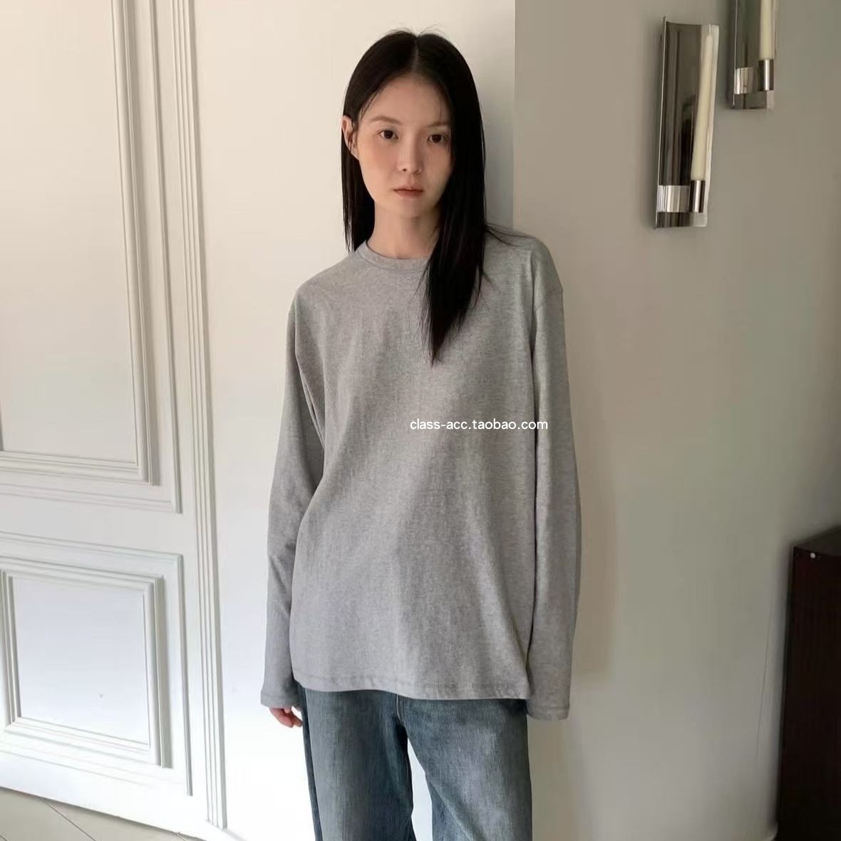 class韩国直邮110214 OBJECT 韩代2025款  后背中线大版磨毛T