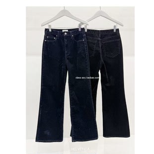 国现class韩国直邮120404Helvetica韩代2025直筒＋微喇丝绒牛仔裤