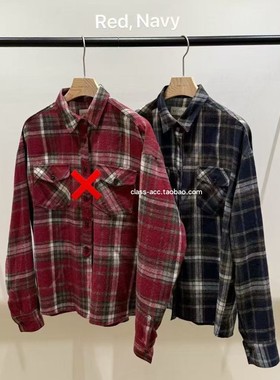 class韩国直邮010410 VEGETABLE 韩代2026福利款  格子衬衫