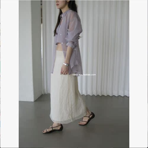 class韩国直邮1041004 Riveroom 韩代2026款  松紧腰褶皱半裙