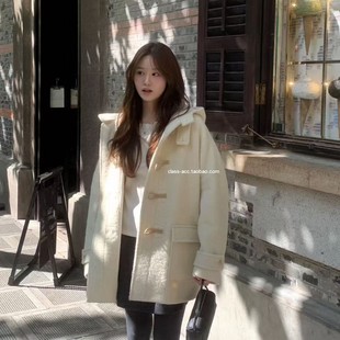 牛角扣连帽毛呢大衣 韩代2025款 class韩国直邮111002 OUNCE