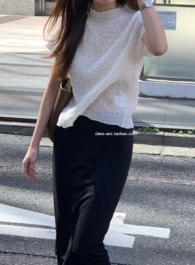class韩国直邮1040125 OUNCE 韩代2026款  木耳边褶皱T