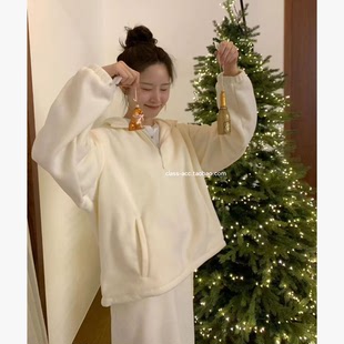 摇粒绒套装 class韩国直邮122307 卫衣＋半裙 韩代2025款 OUNCE