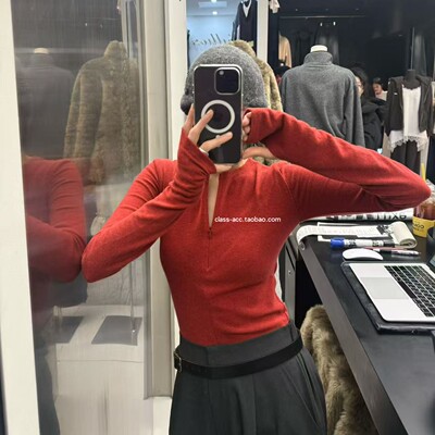 韩现class韩国直邮022216 MARINER 韩代2026款  半拉链长袖T