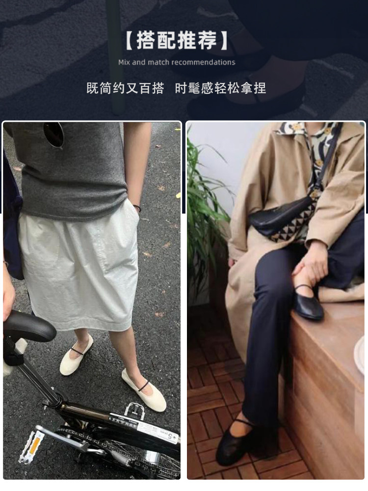 SUPER SOFT SHEEPSKIN ROUND TOE WHITE BALLET SHOES FLAT PUMPS WOMENS 2024 NEW FRENCH MINIMALIST GRANNY SHOES