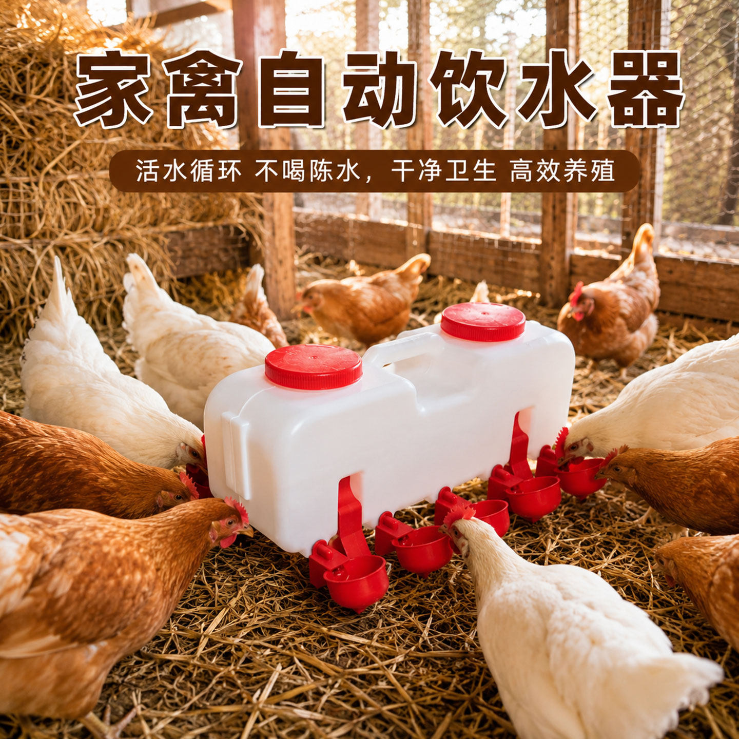 小鸡喝水饮水器家禽喂水神器图片