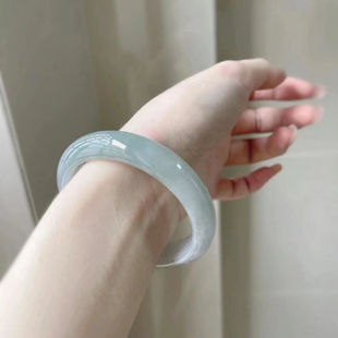 天然正品A货翡翠色旺夫真玉手镯女款贵州翠浅绿玉镯子少女带证书