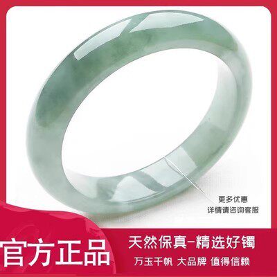 新款真玉天然A货糯种翡翠色玉手镯女款玉镯子旺夫正品玉石玉手环