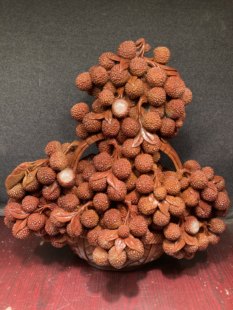 寿山石摆件荔枝篮子硕果累累雕刻精品客厅办公室送礼玄关