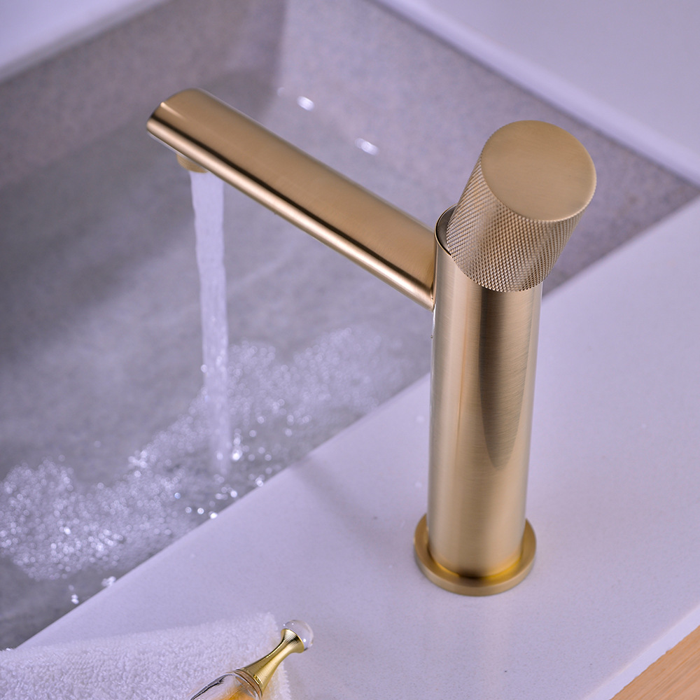 北欧风冷热面盆水龙头黑色枪灰色家用黄铜卫生间洗漱台混水龙头