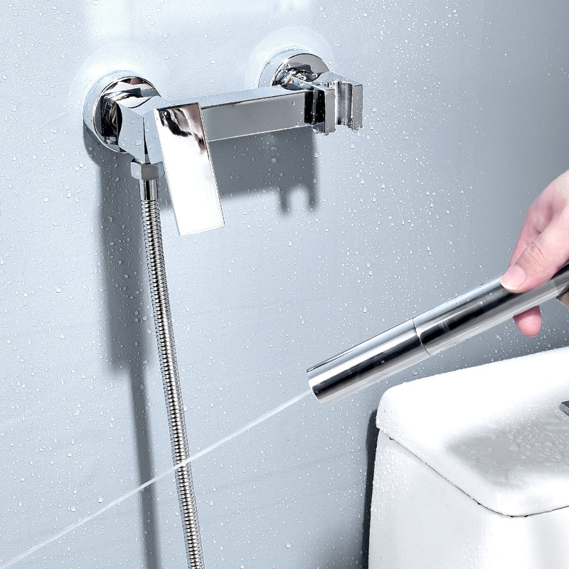 别墅酒店高质量全铜冷热双控喷枪妇洗器套装卫生间清洗器马桶伴侣