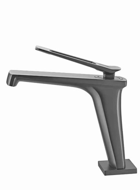 YJB卫浴创意面盆龙头新款枪灰色酒店民宿公寓高端品质全铜水龙头