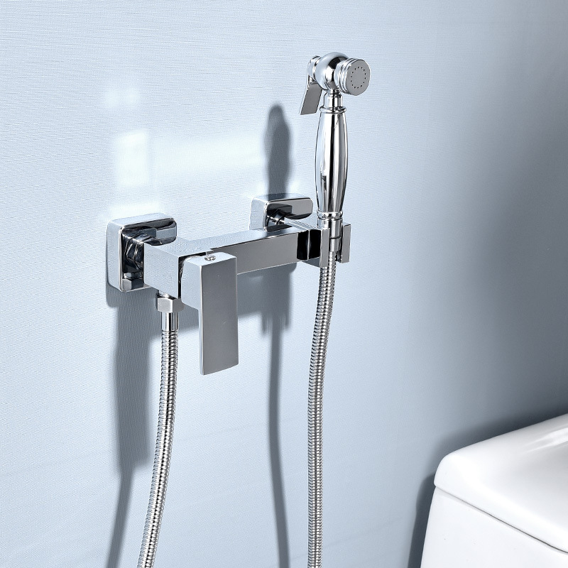 浴室高压喷枪套装高质量黄铜冷热双孔卫生间净身妇洗器家装卫浴用