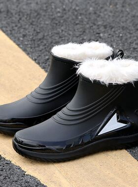 雨鞋男款时尚中筒胶鞋厨房加绒防滑耐磨雨靴男防水鞋新型男士水鞋